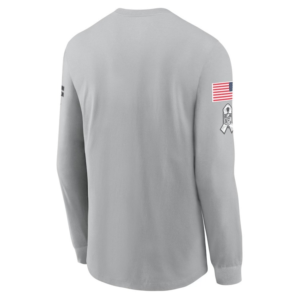 Nike Men's 3XL Los Angeles Rams Salute To Service Long Sleeve T-Shirt in Gray - Picture 3 of 3
